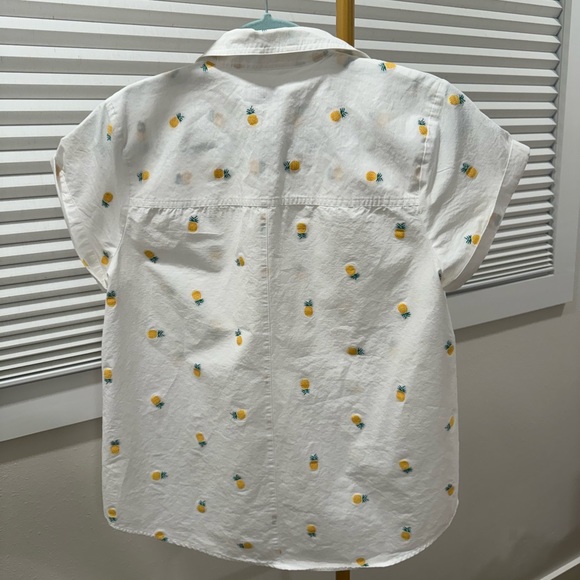 UNTUCKit (for her) Penny Button Up Shirt With Embroidered Pineapples Size L - Picture 3 of 3